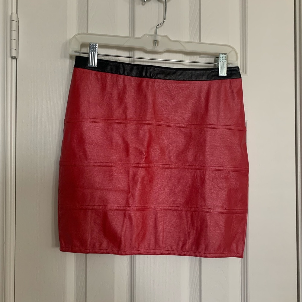 On Fire Faux Leather Mini Skirt